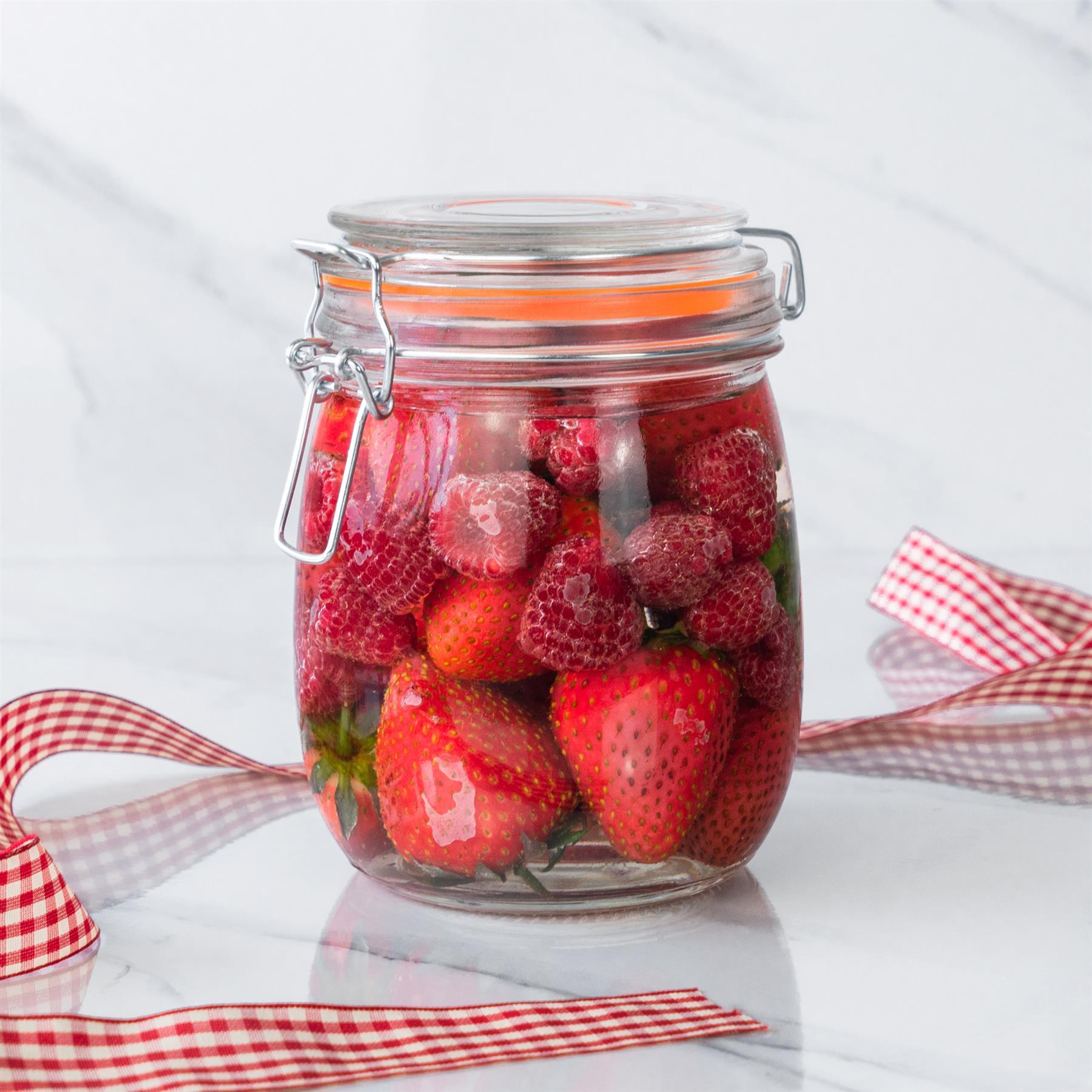 Glass Storage Jar - 750ml - Orange Seal