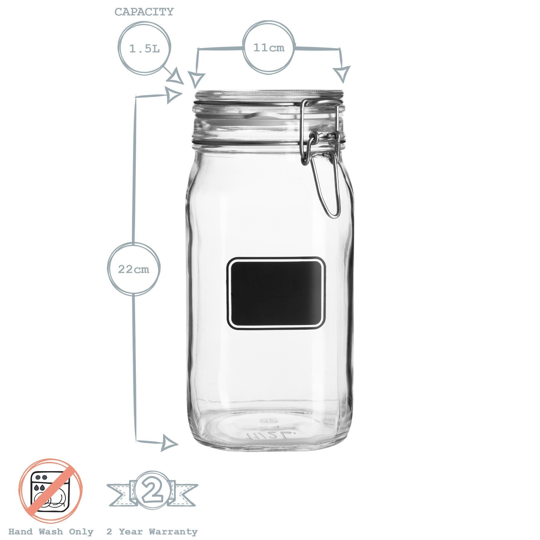 Lavagna Glass Storage Jar with Chalkboard Label - 1.5L