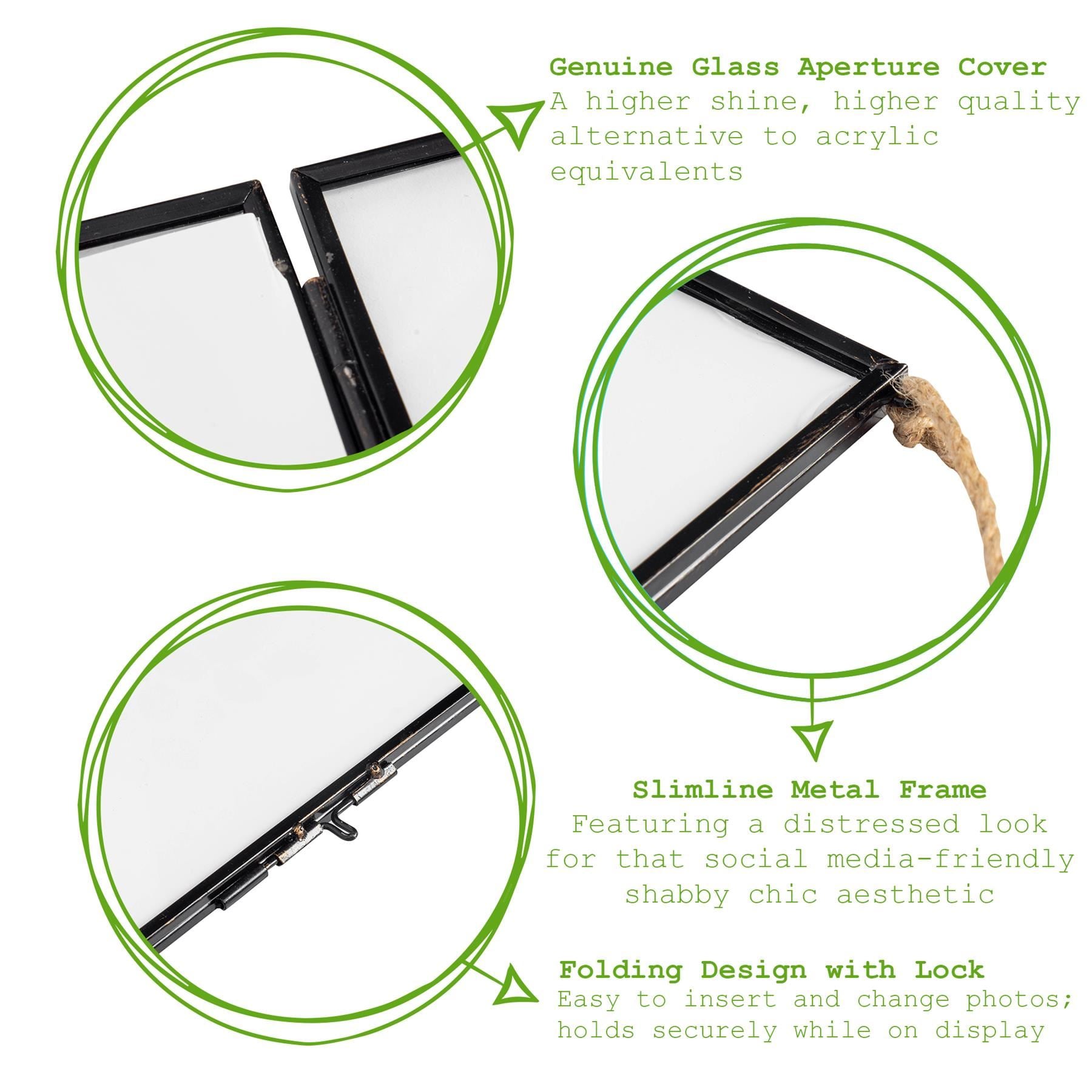 7" x 5" Glass Hanging Photo Frame