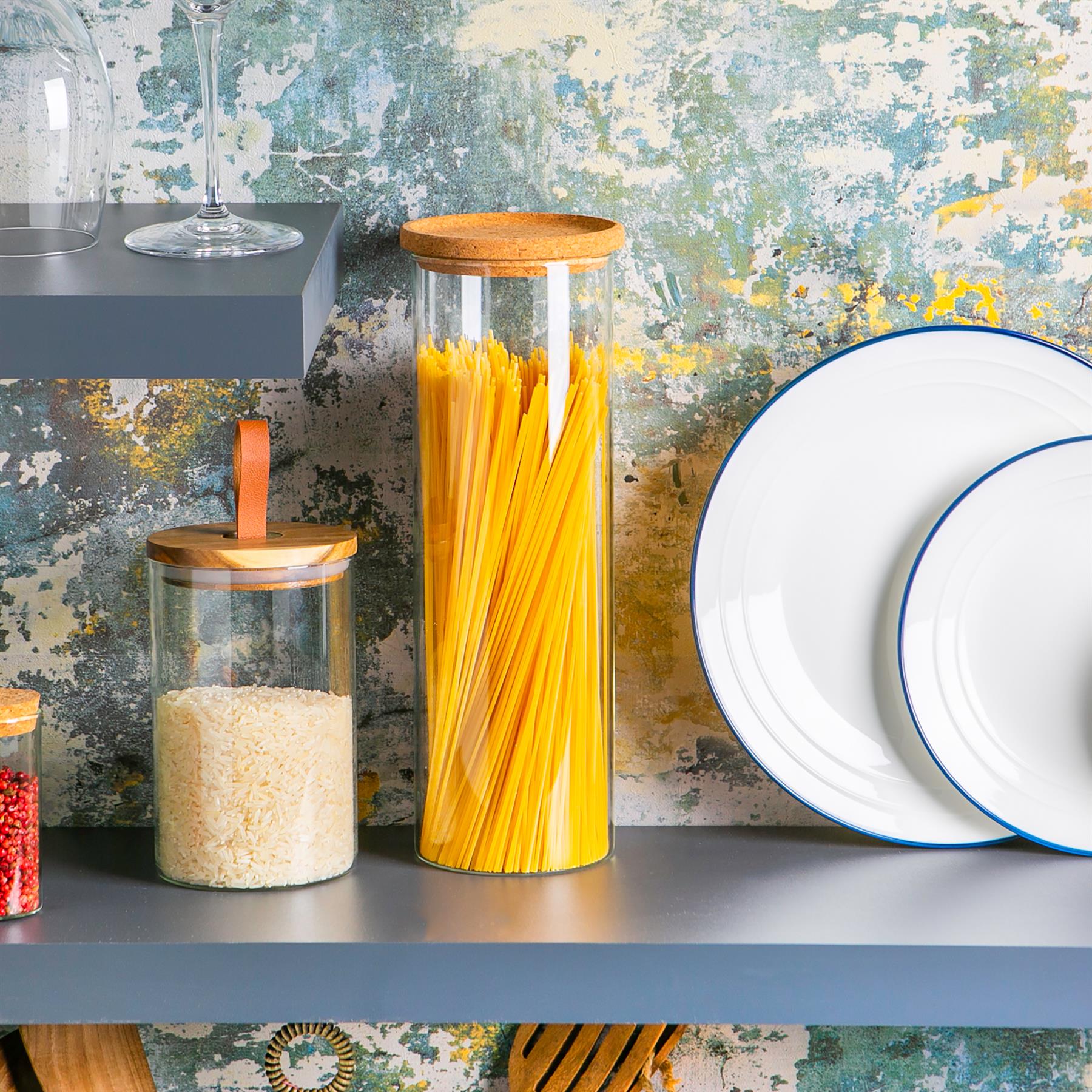 Glass Storage Jar with Cork Lid - 2 Litre
