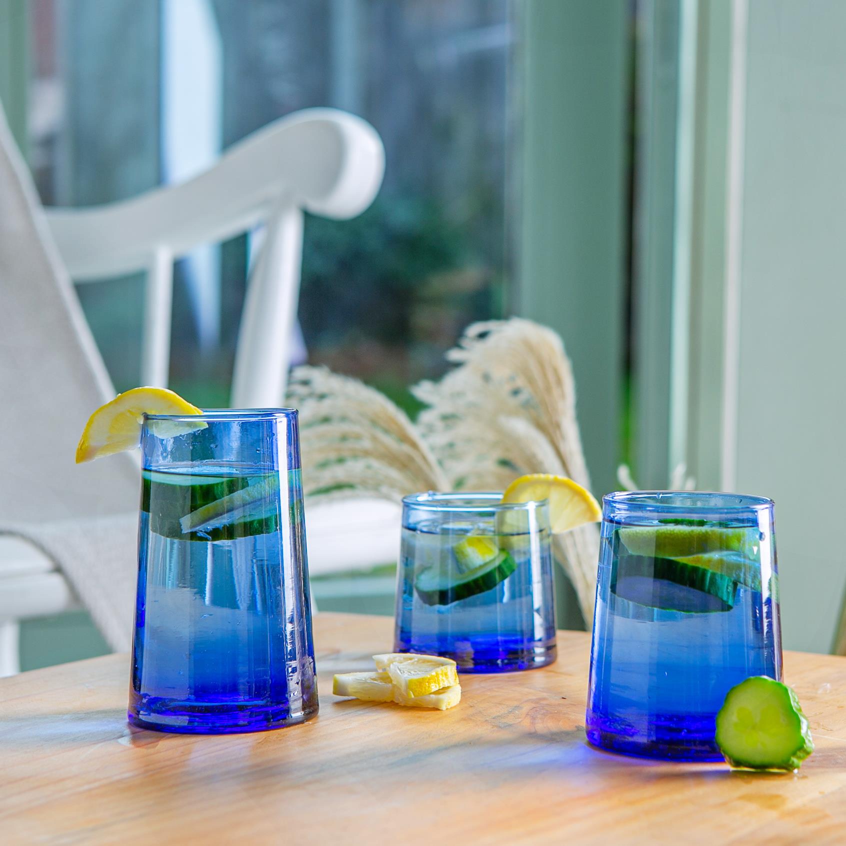 Merzouga Recycled Tumbler Glass - 200ml - Blue