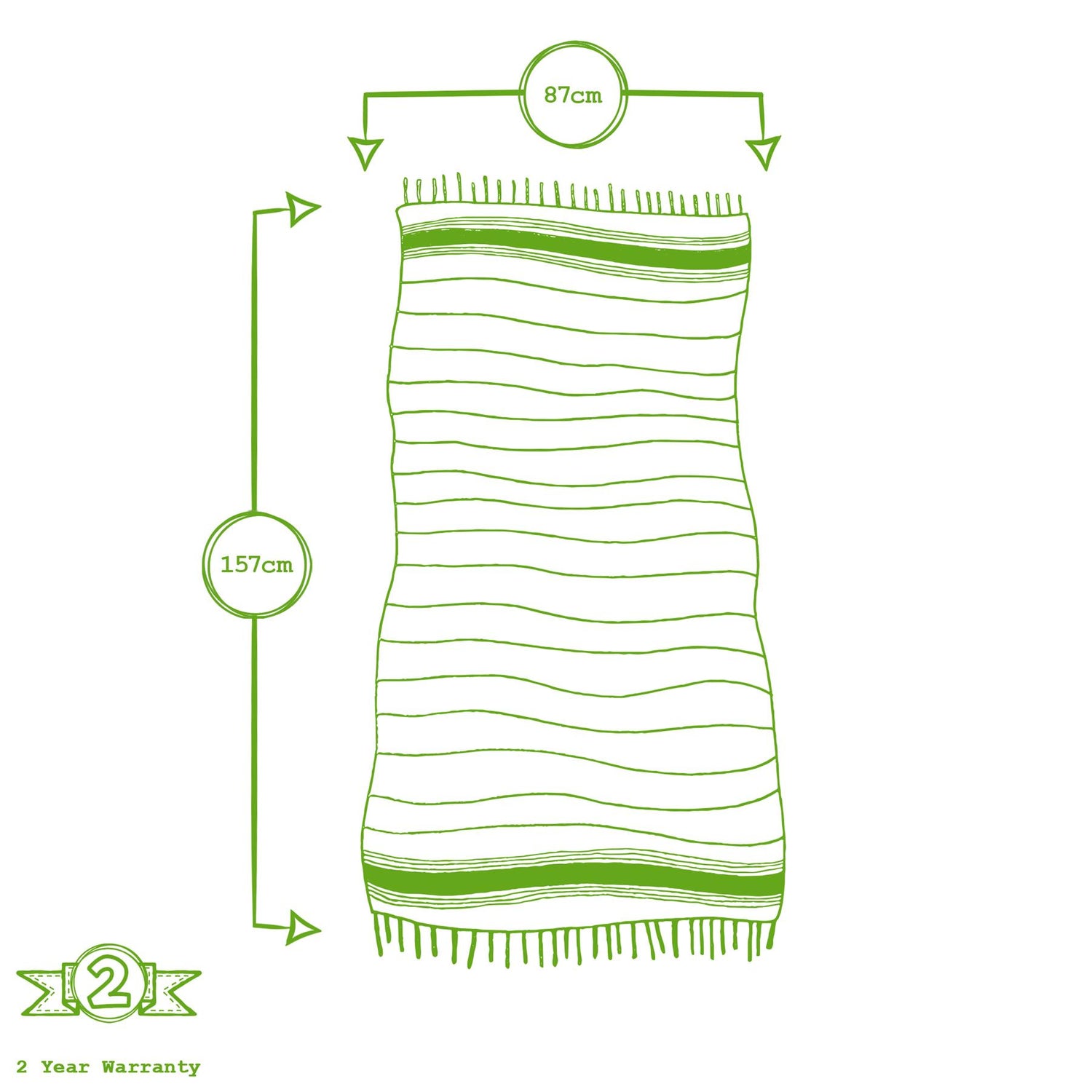 Turkish Cotton Bath Towel - 160cm x 90cm
