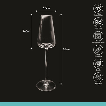 240ml Dulwich Crystal Champagne Flute