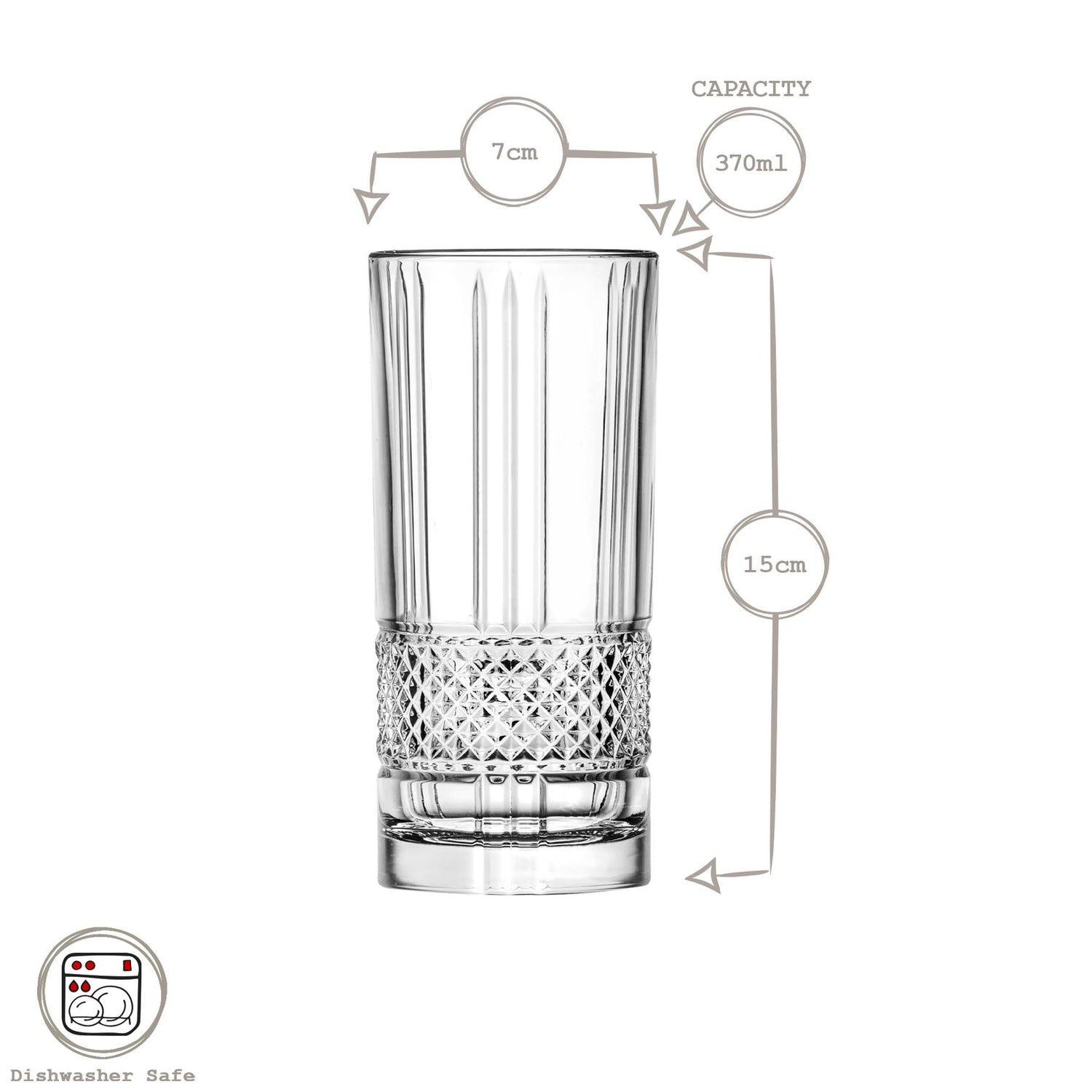 370ml Brillante Highball Glass