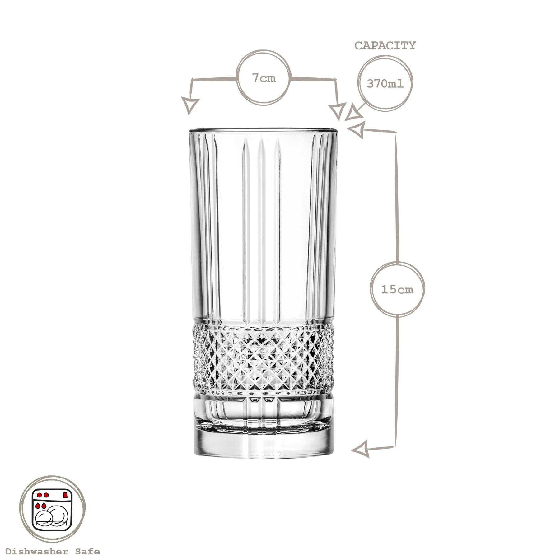 370ml Brillante Highball Glass