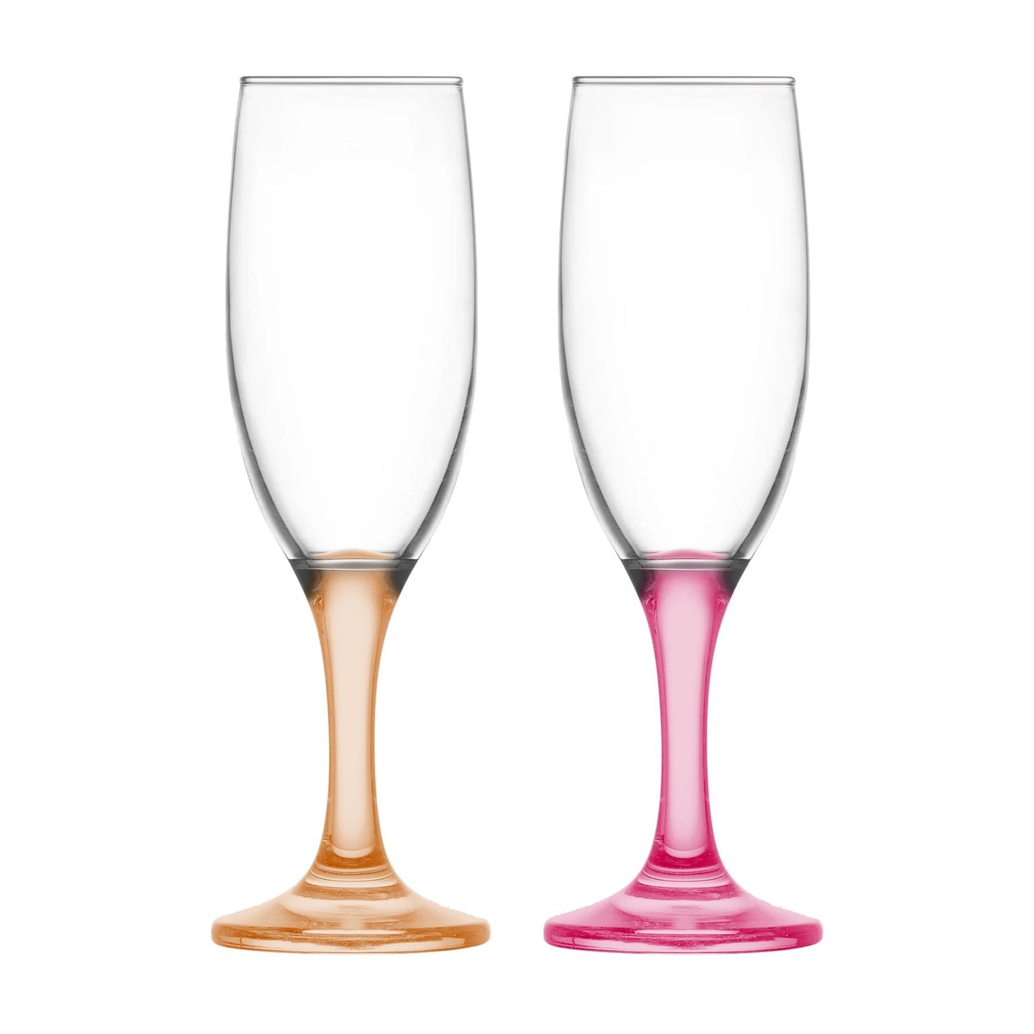 190ml Misket Glass Champagne Flute - Coloured Stem
