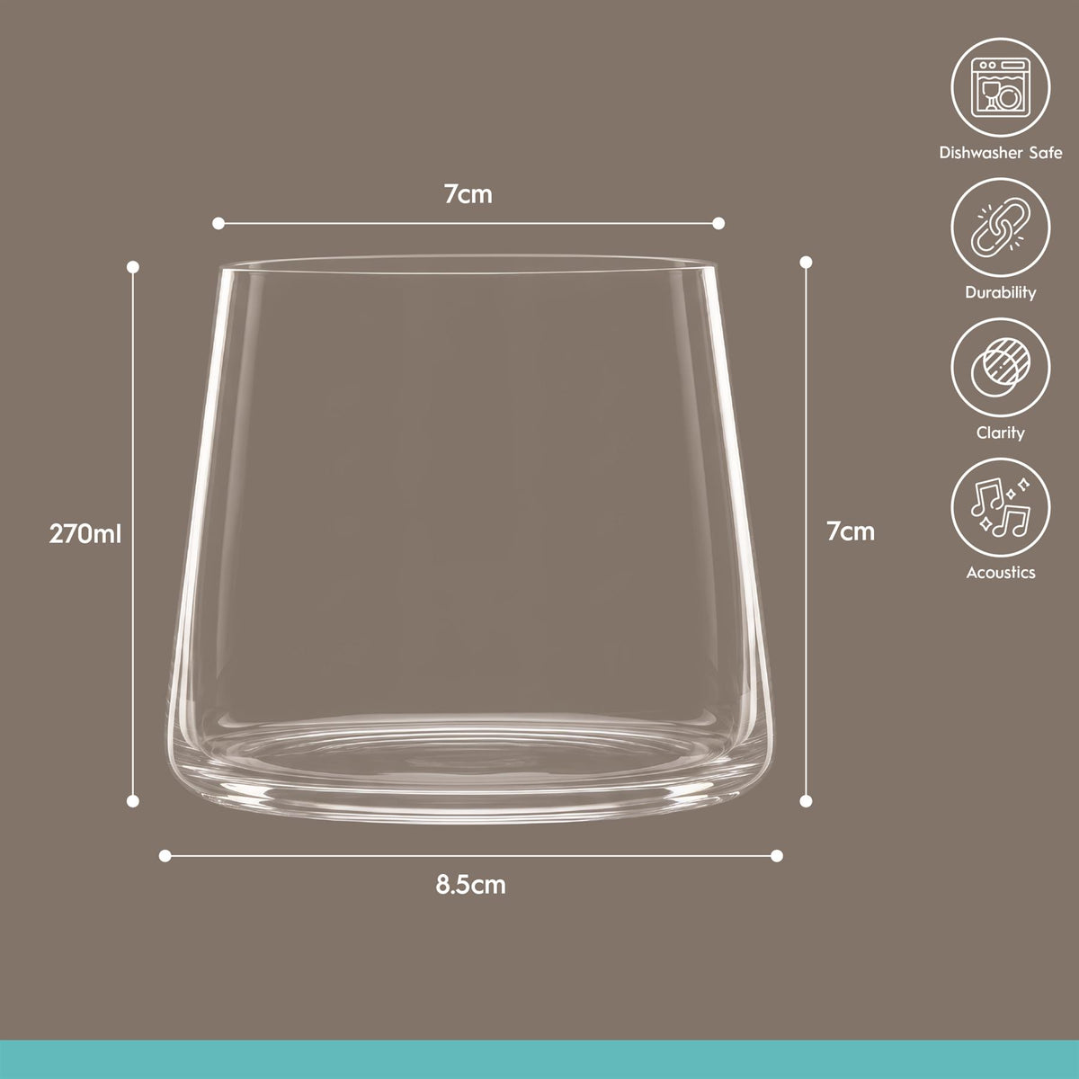 270ml Hampstead Glass Tumbler