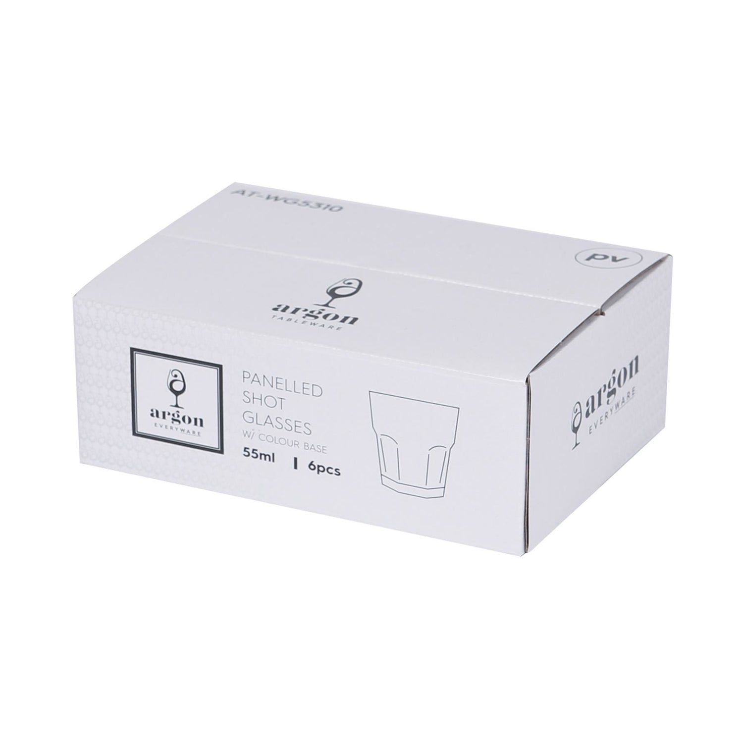 55ml Panelled Shot Glass with Coloured Base