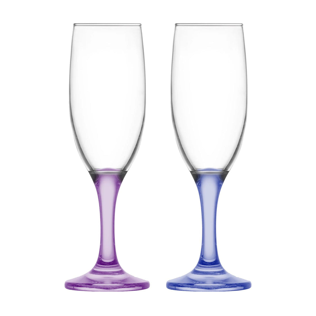 190ml Misket Glass Champagne Flute - Coloured Stem