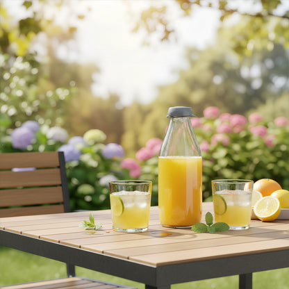 1 Litre Sute Glass Water Bottle with Silicone Lid