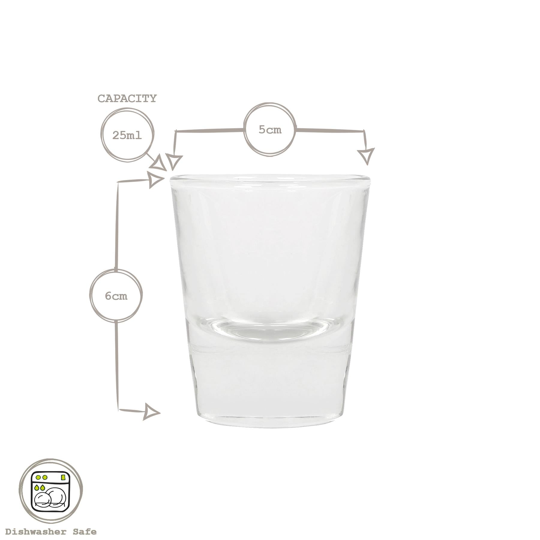 25ml Wide Shot Glasses - Pack of Six