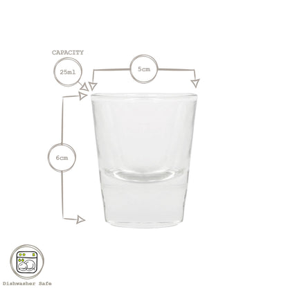 25ml Wide Shot Glasses - Pack of Six