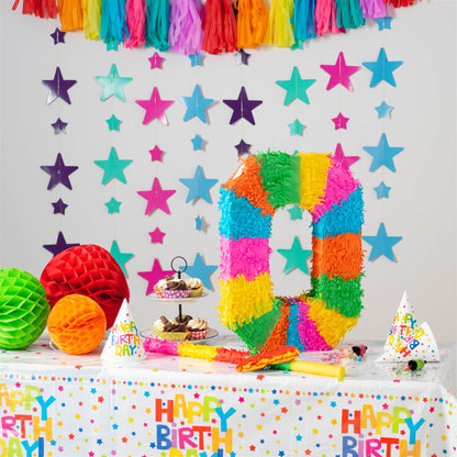 Number 0 Pop-Out Pinata with Blindfold - 35cm x 7.5cm x 50cm