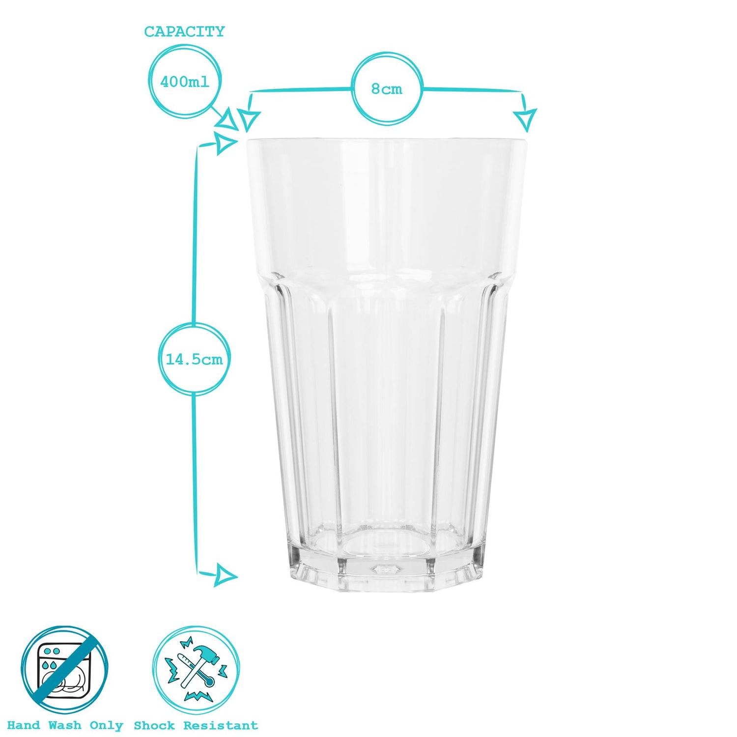 400ml Reusable Plastic Highball Glass