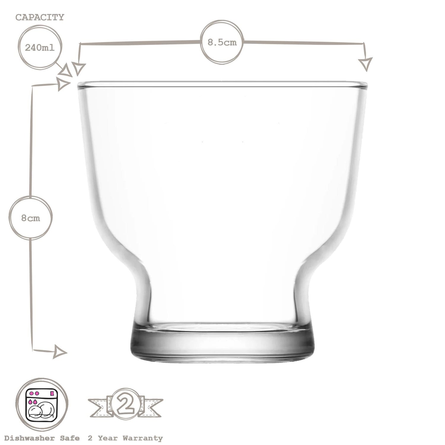240ml Petit Glass Ice Cream Bowl