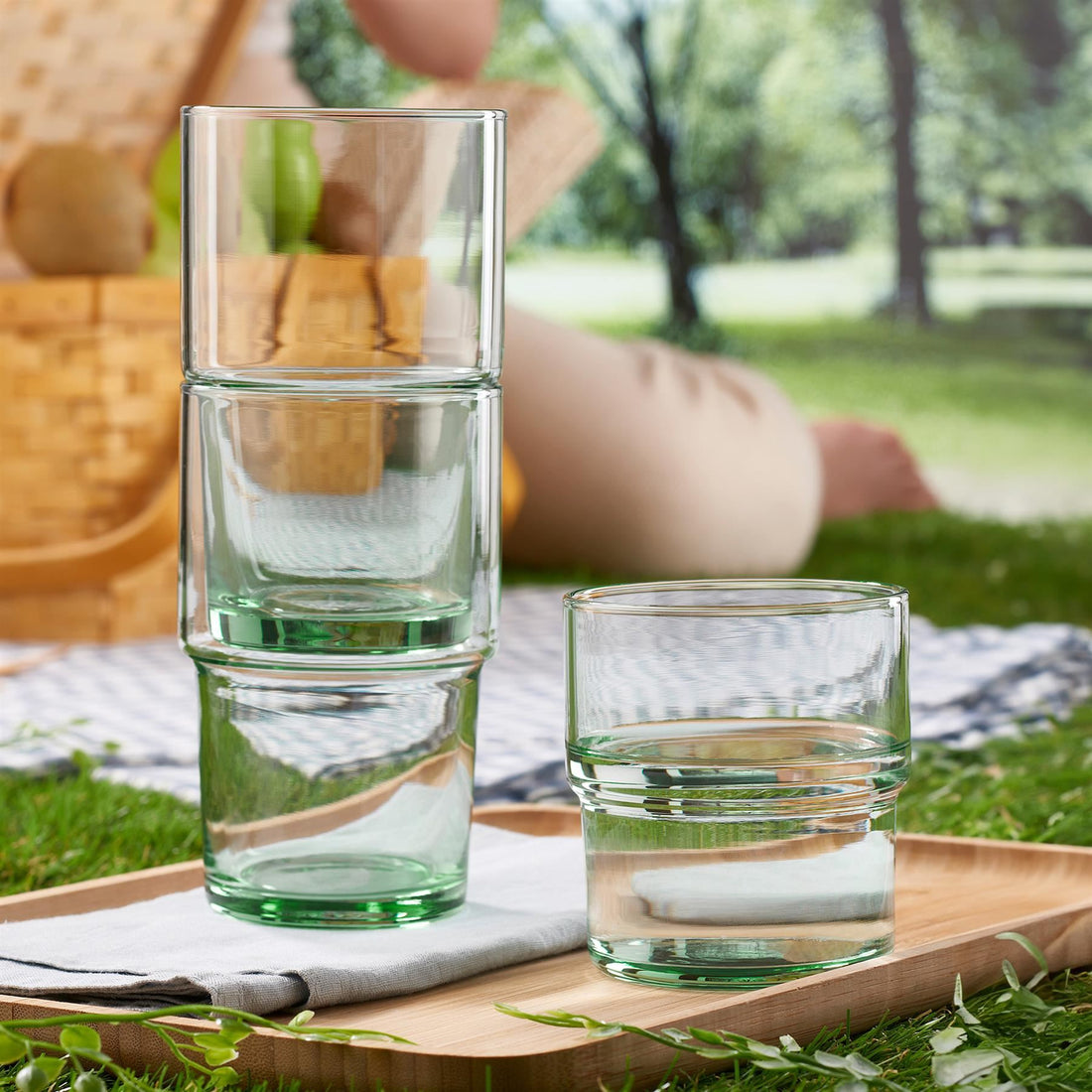 440ml Aware Hill Recycled Stacking Highball Glass - Green
