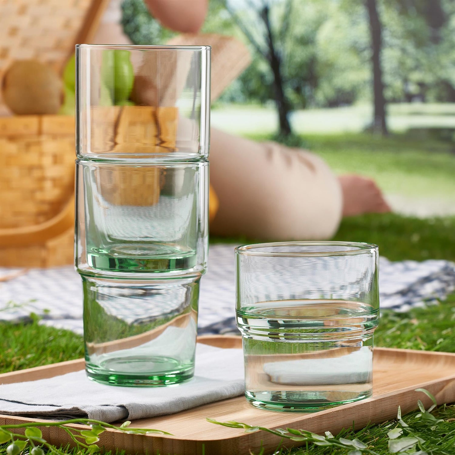 300ml Aware Hill Recycled Glass Stacking Tumbler - Green