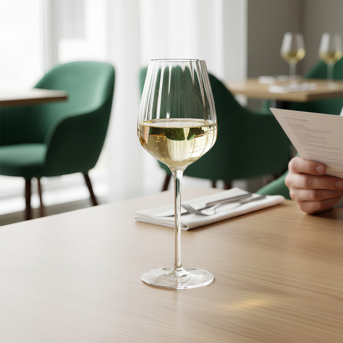 360ml Kensington Optic Crystal White Wine Glass