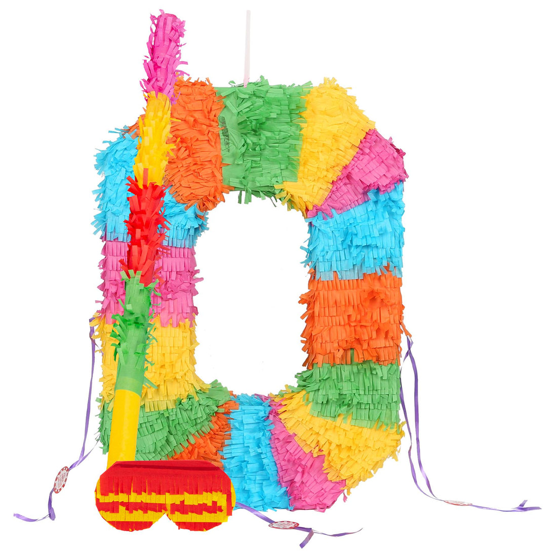 Number 0 Pop-Out Pinata with Stick &amp; Blindfold - Multi Stick