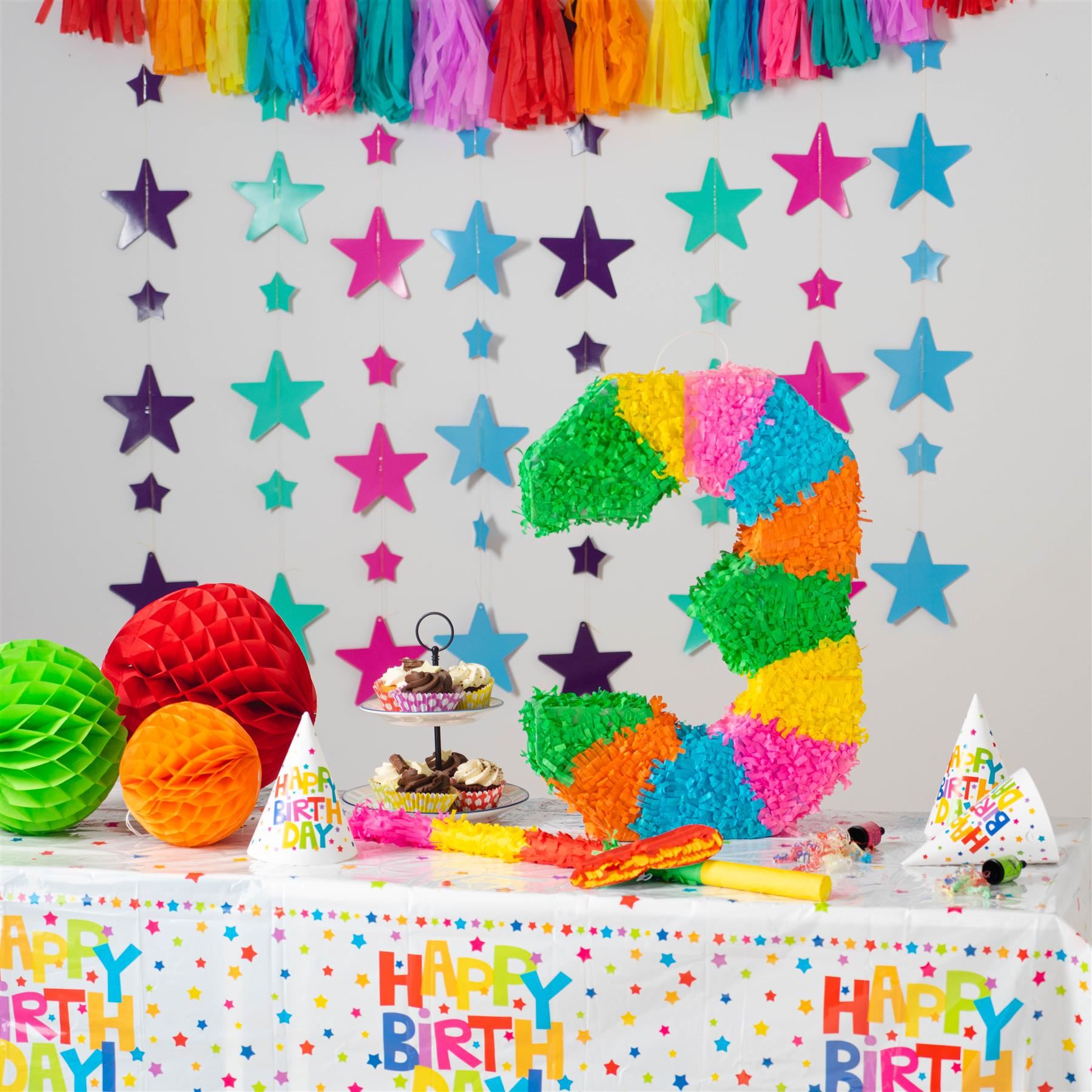 Number 3 Pop-Out Pinata with Blindfold - 35cm x 7.5cm x 50cm