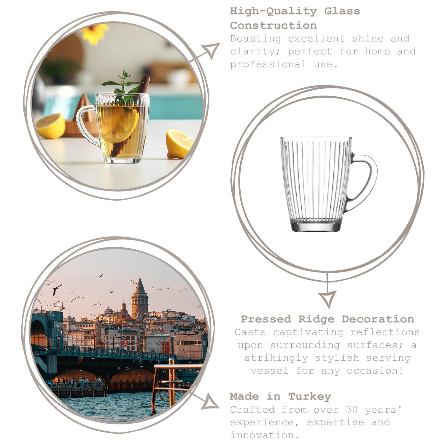 250ml Hestia Glass Mug