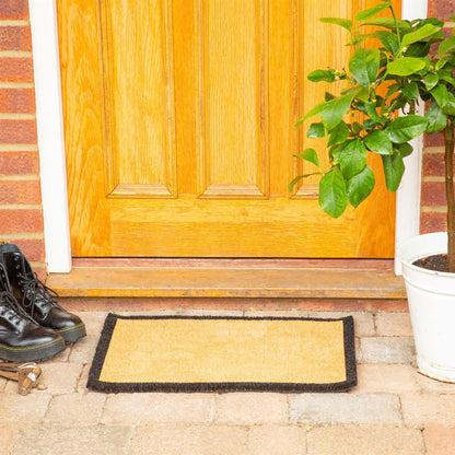 Coir Door Mat - 75cm x 45cm - Black Border