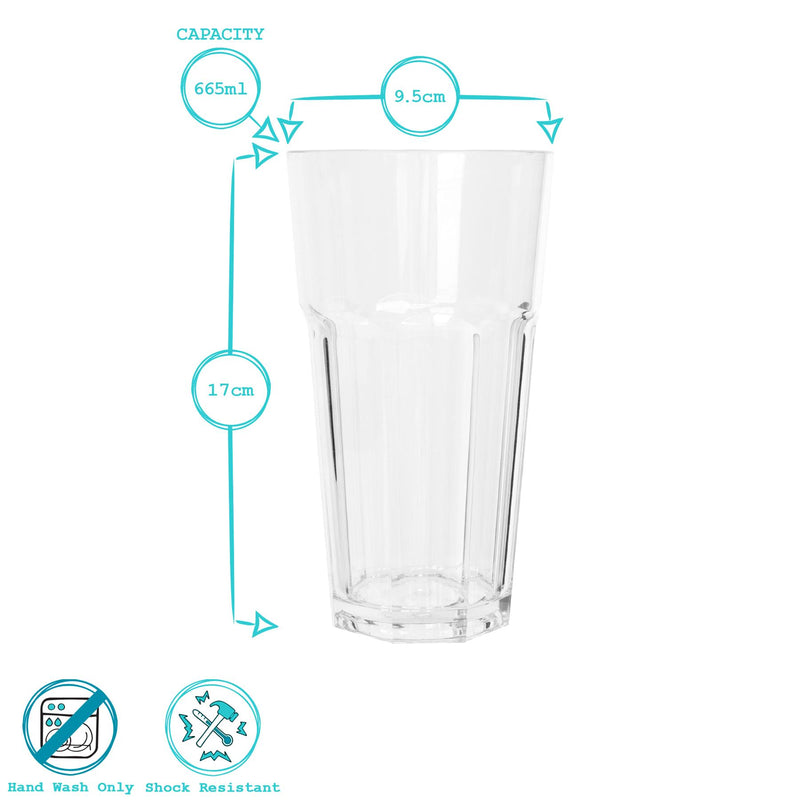 665ml Reusable Plastic Highball Glass - By Argon Tableware