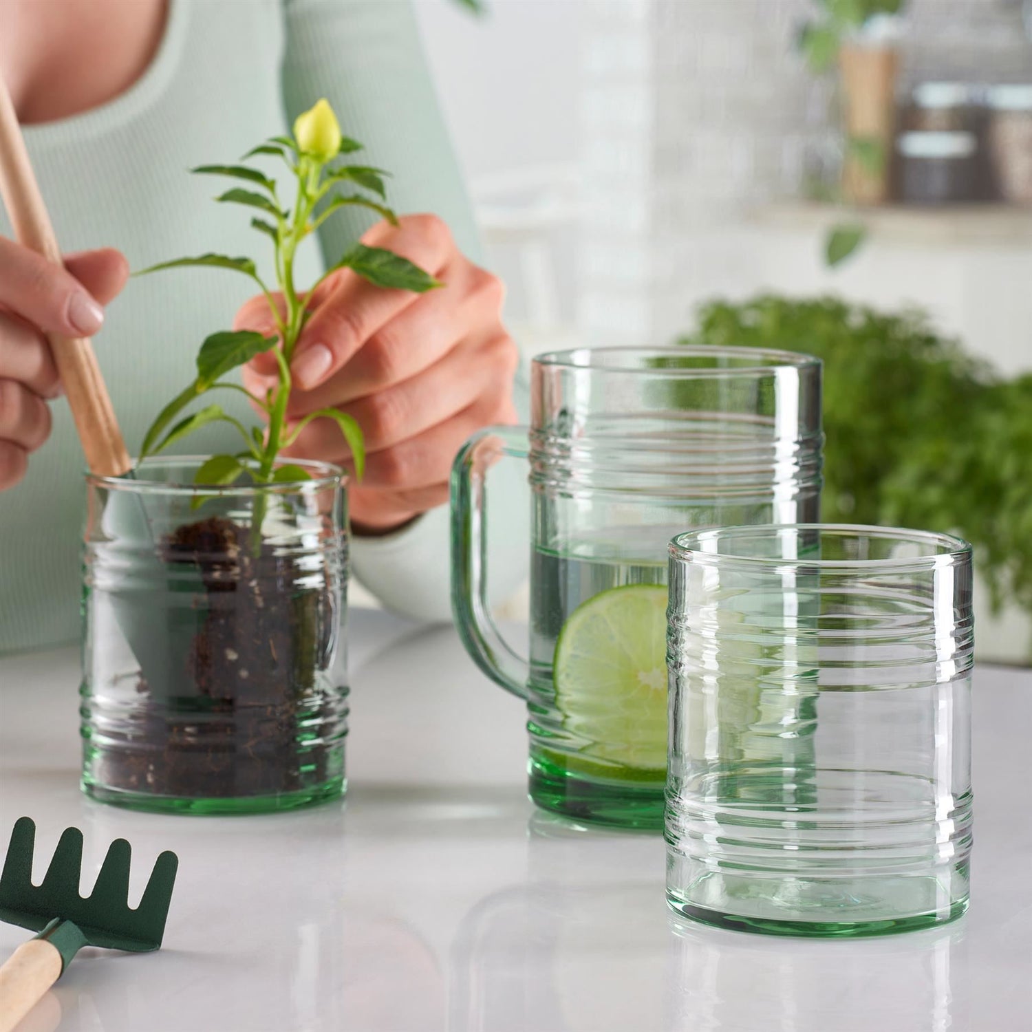 490ml Aware Tincan Recycled Highball Glass - Green