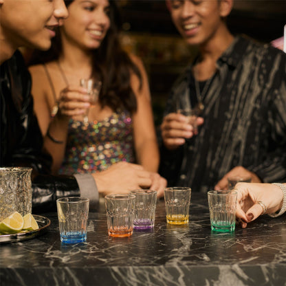 55ml Panelled Shot Glass with Coloured Base