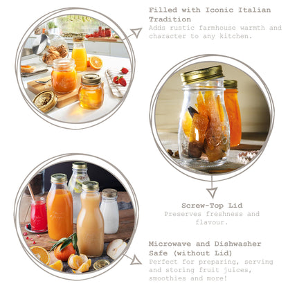 1L Quattro Stagioni Glass Juice Bottle with Screw Top Lid