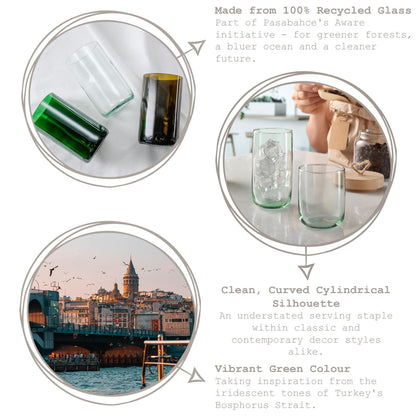 280ml Aware Iconic Recycled Glass Tumbler - Green