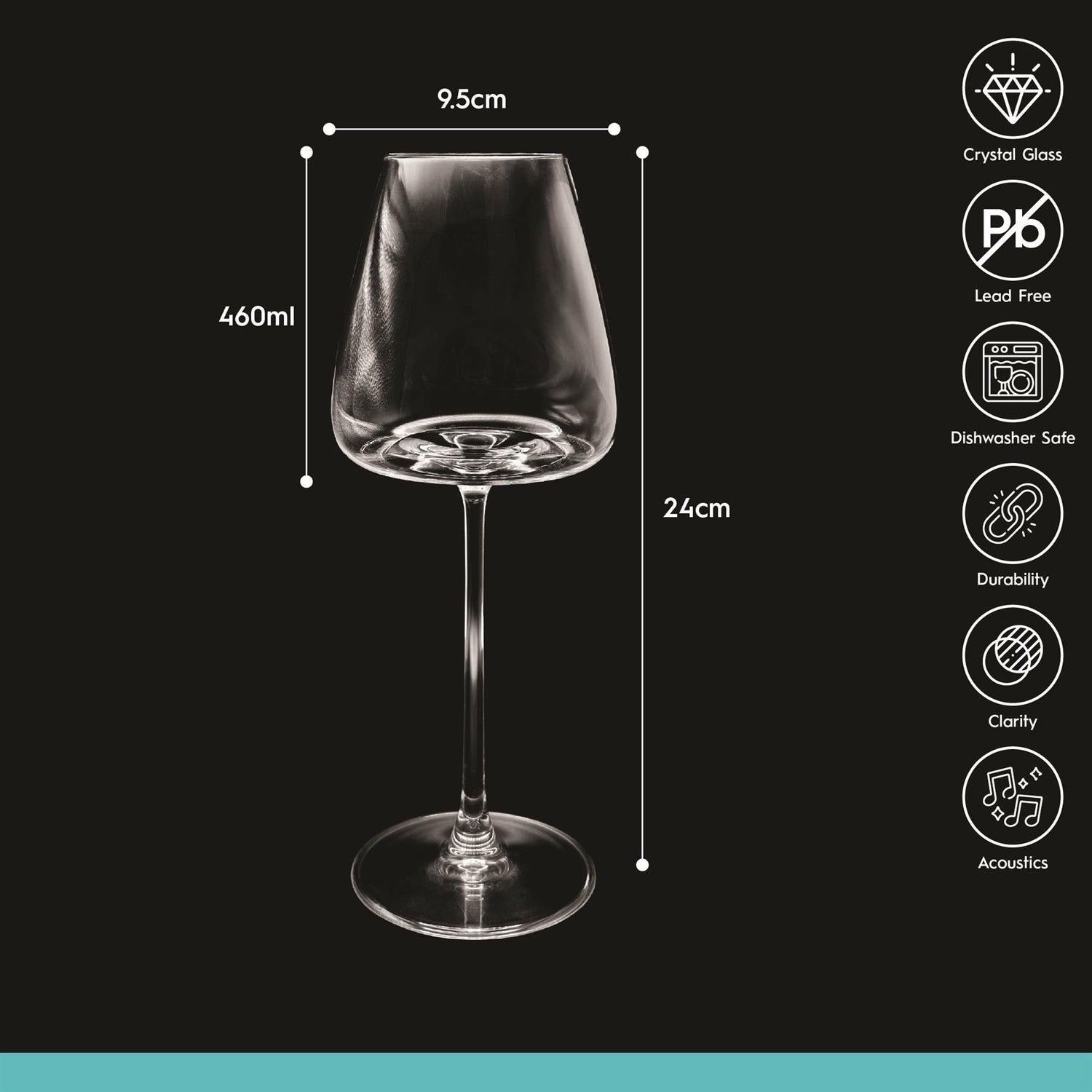 460ml Dulwich Crystal White Wine Glass