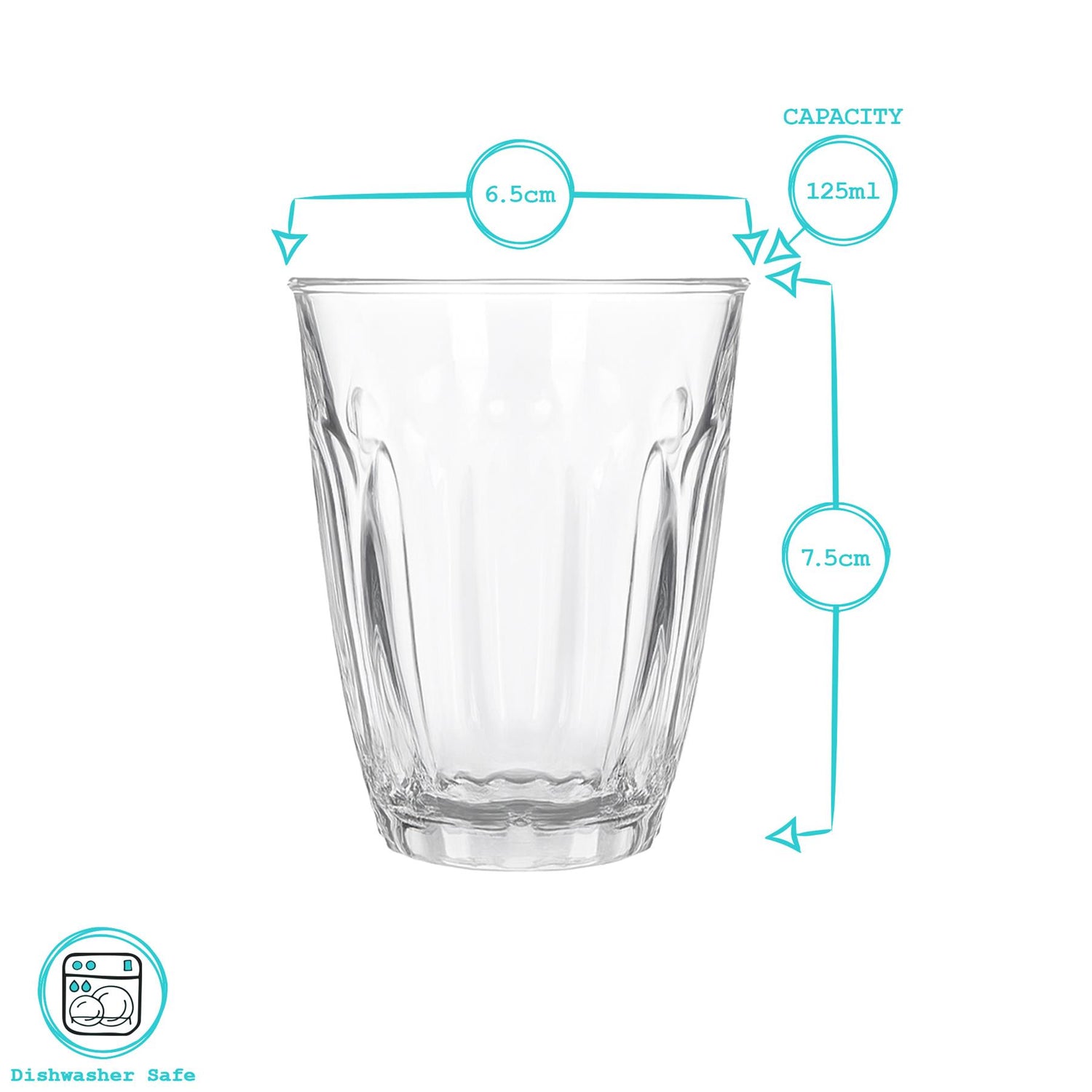 125ml Fluted Glass Tumbler