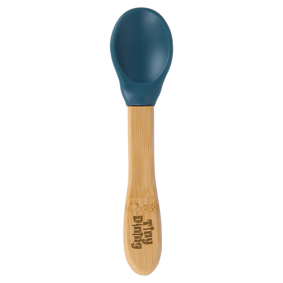 Bamboo Baby Weaning Spoon with Silicone Tip - Navy Blue