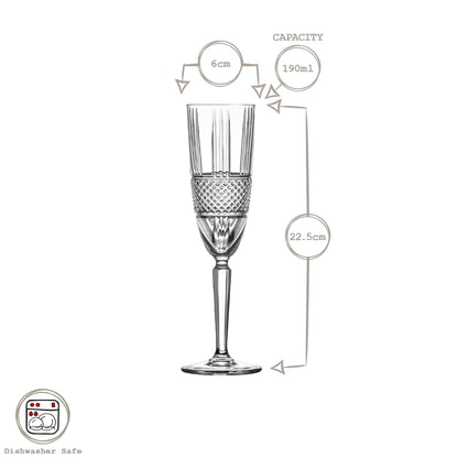 190ml Brillante Glass Champagne Flute