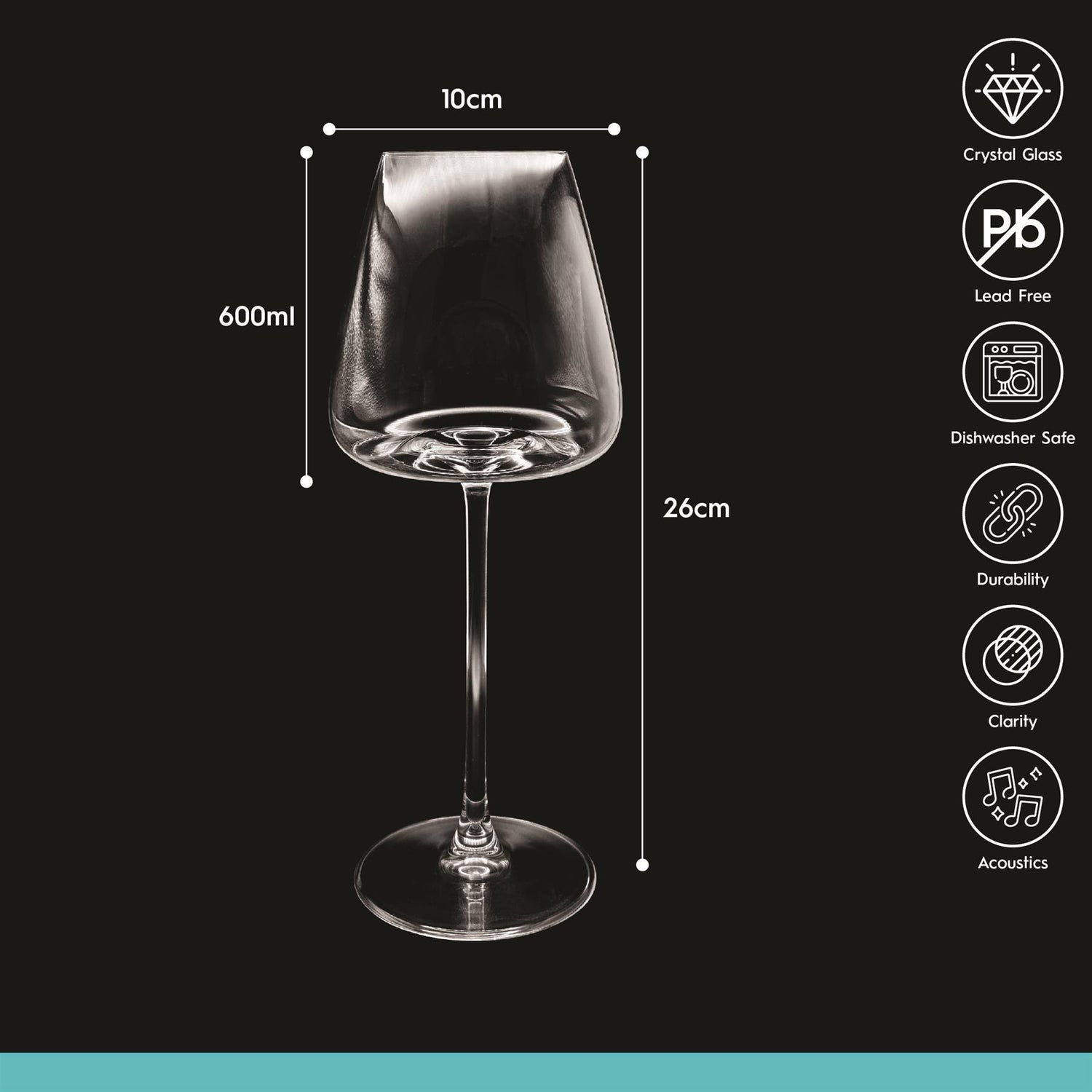 600ml Dulwich Crystal Rosé Wine Glass