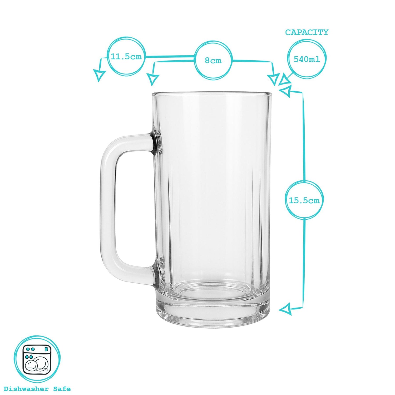 540ml Glass Pint Beer Mug