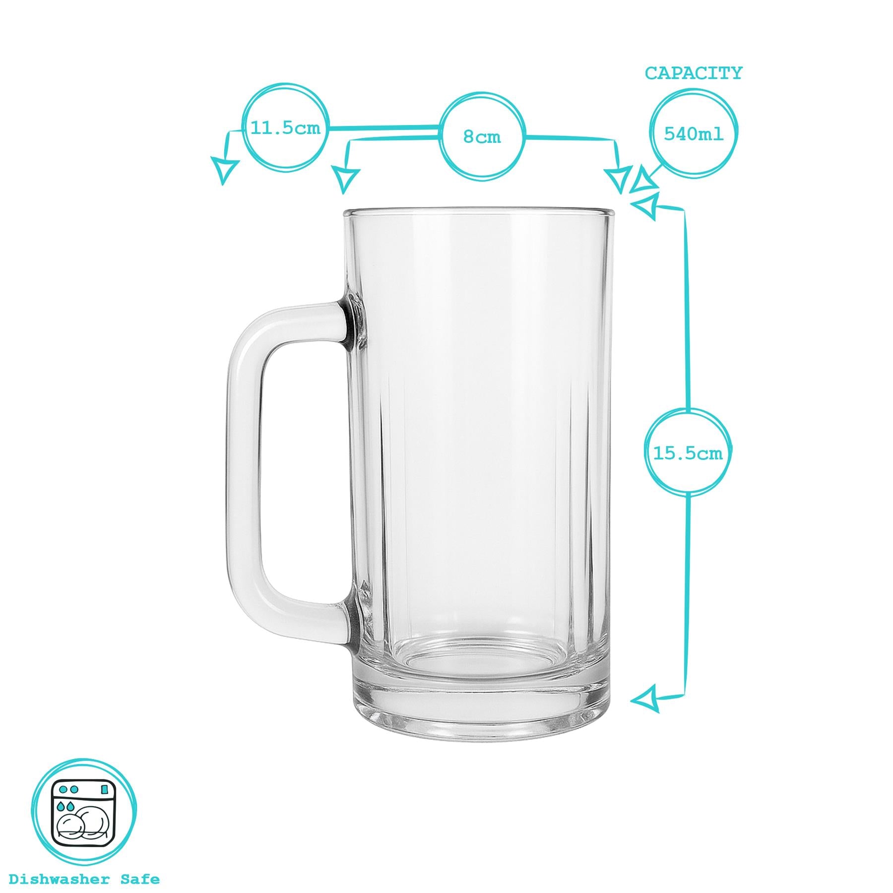 540ml Glass Pint Beer Mug
