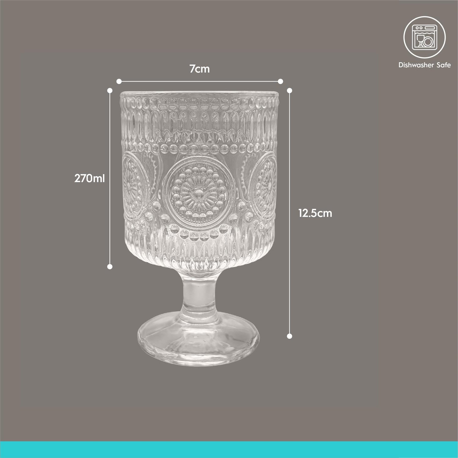 270ml Amore Ribbed Wine Glass