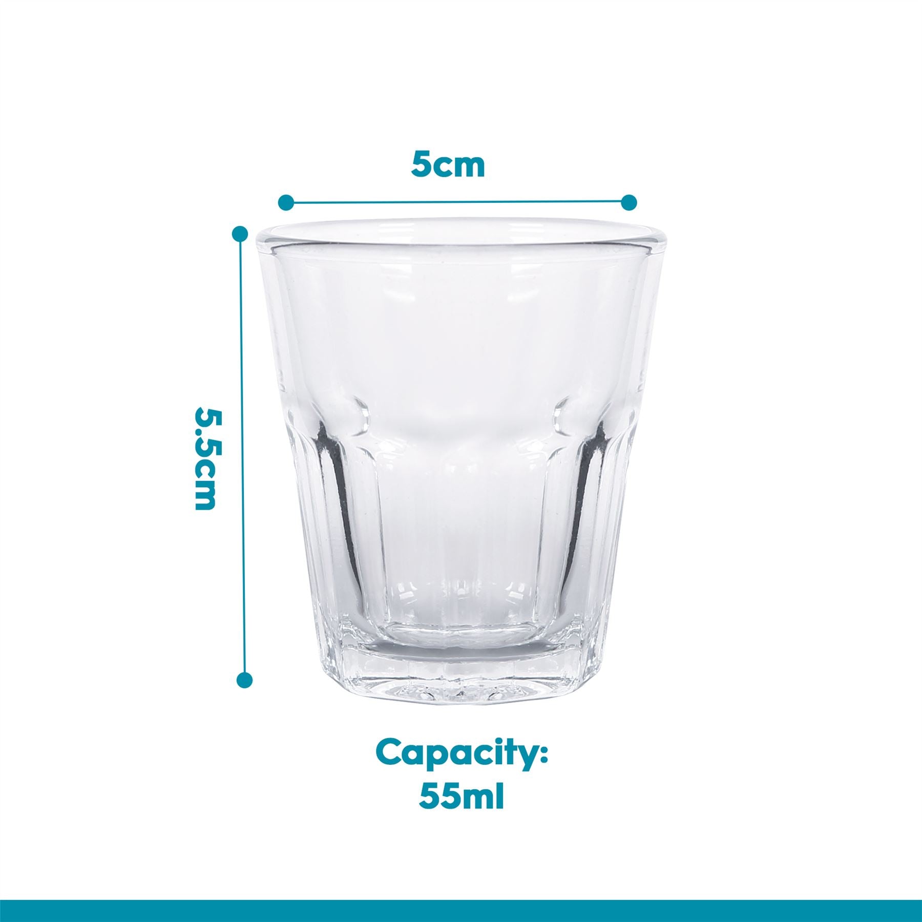 55ml Panelled Shot Glass