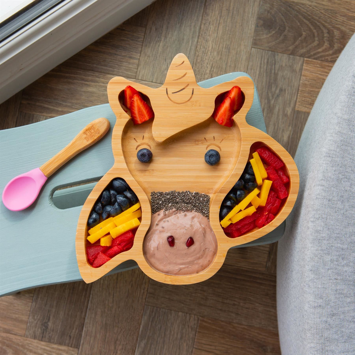Unicorn Bamboo Baby Suction Plate
