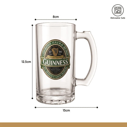 Guinness Ireland Glass Tankard with Badge