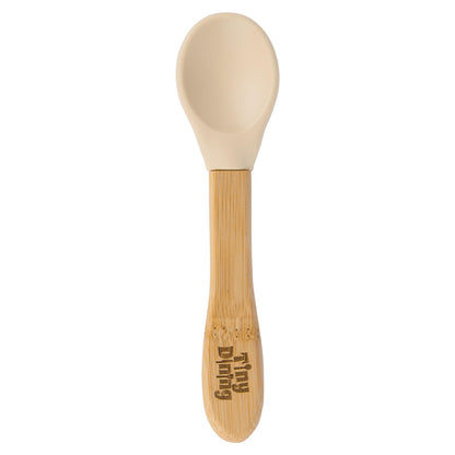 Bamboo Baby Weaning Spoon with Silicone Tip - Beige