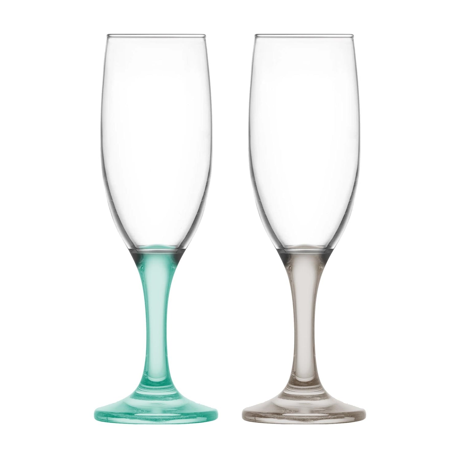 190ml Misket Glass Champagne Flute - Coloured Stem