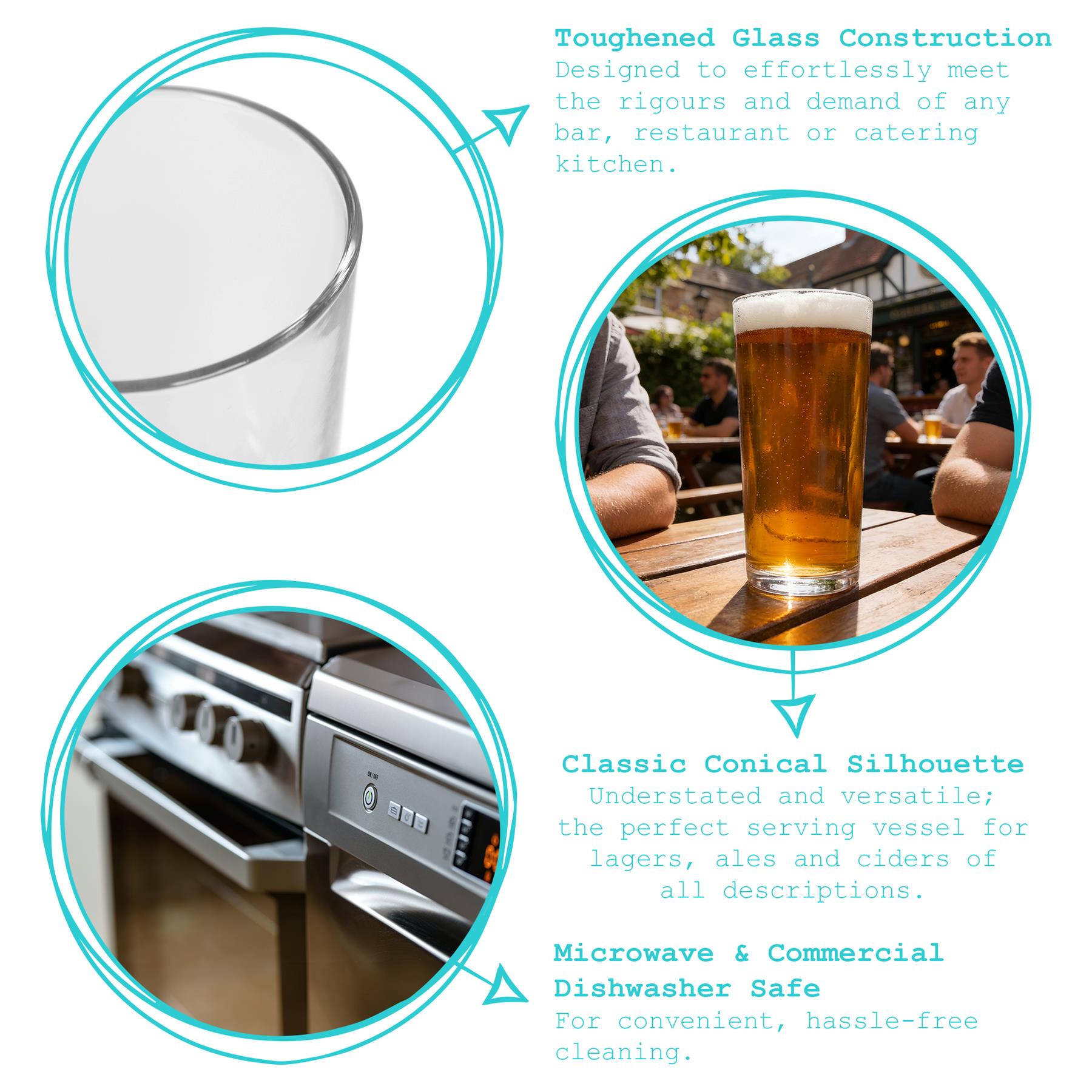 510ml (17oz) Southwark Glass Beer Mug