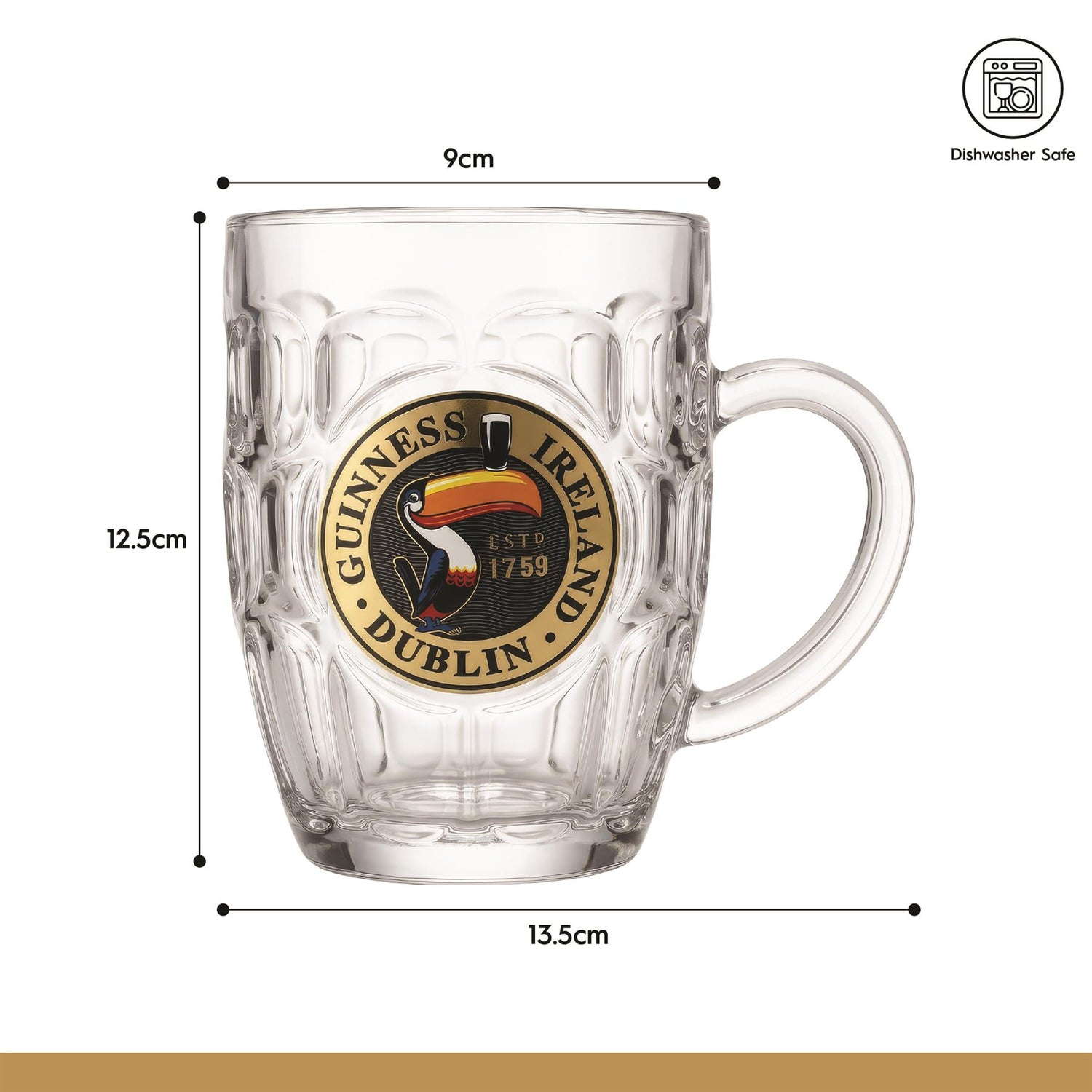 Guinness Toucan Dimpled Glass Tankard