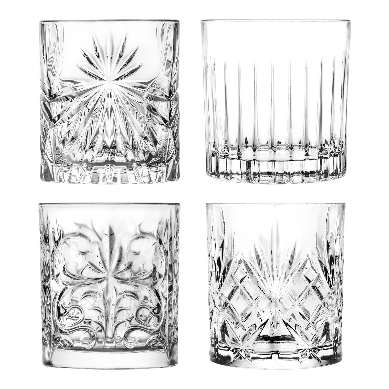 4 Piece 340ml Mixology DOF Whisky Glass Set