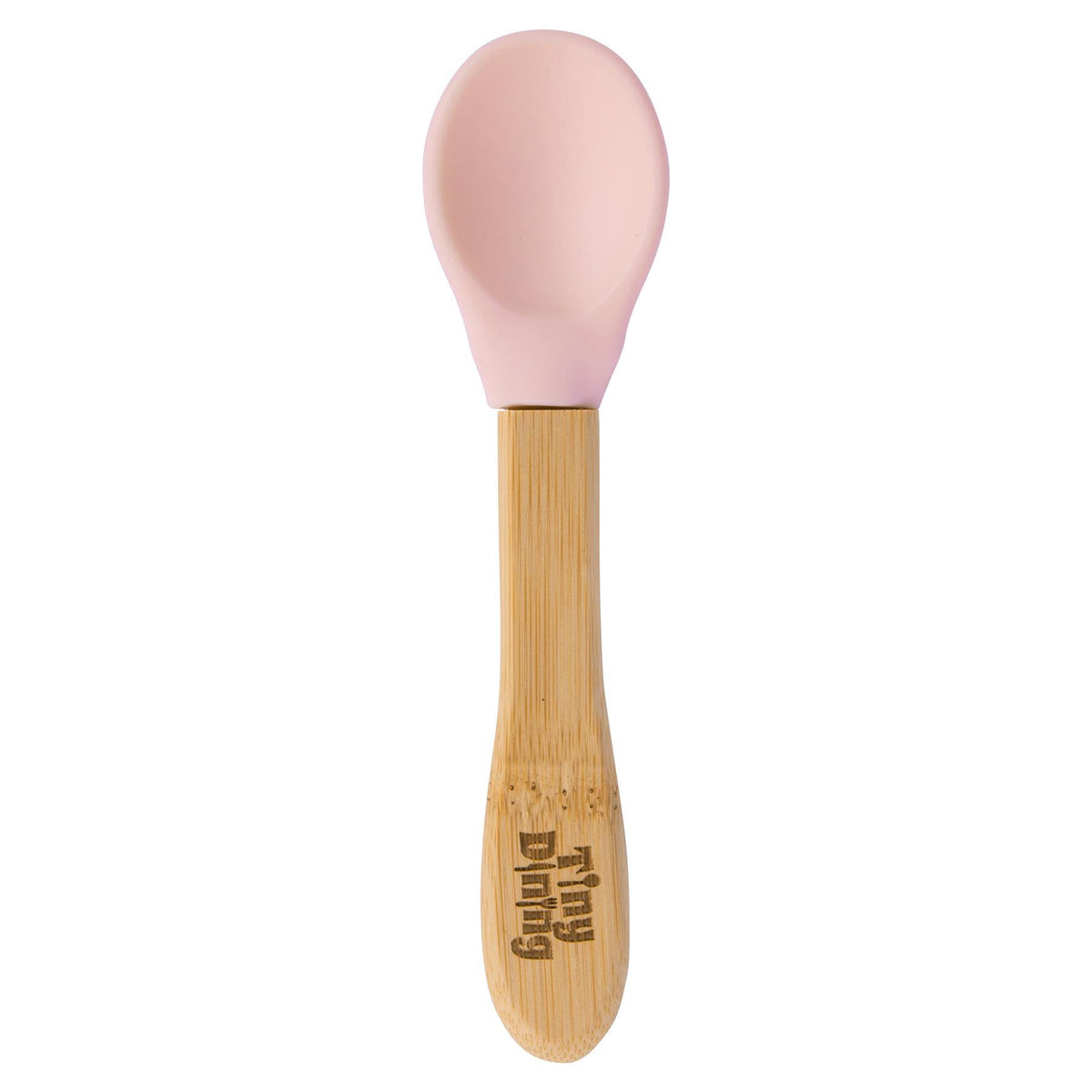 Bamboo Baby Weaning Spoon with Silicone Tip - Pastel Pink