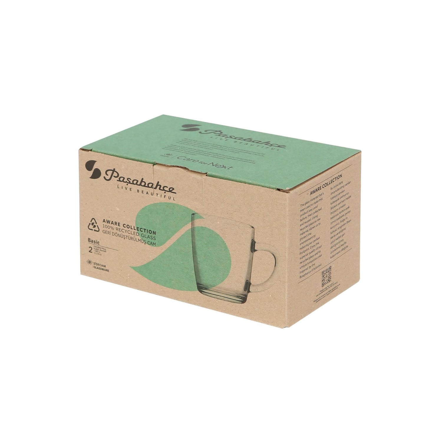 340ml Aware Basic Recycled Glass Mug - Green