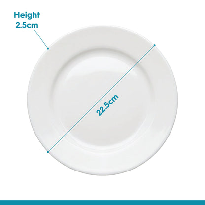 Round Opalware Buffet Dinner Plate - 22.5cm - White